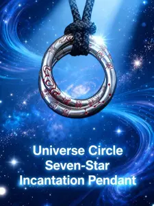 Cosmic Seals and 7-Star Charm Necklace, Chinese Traditional Energized Costume Jewelry, Taoist Master-Blessed Accessory with Taoist Blessings for Fortune, Peace