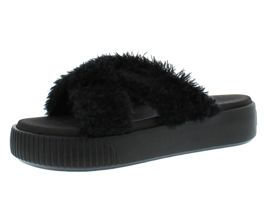 Puma Platform Slide Fur Womens Shoes