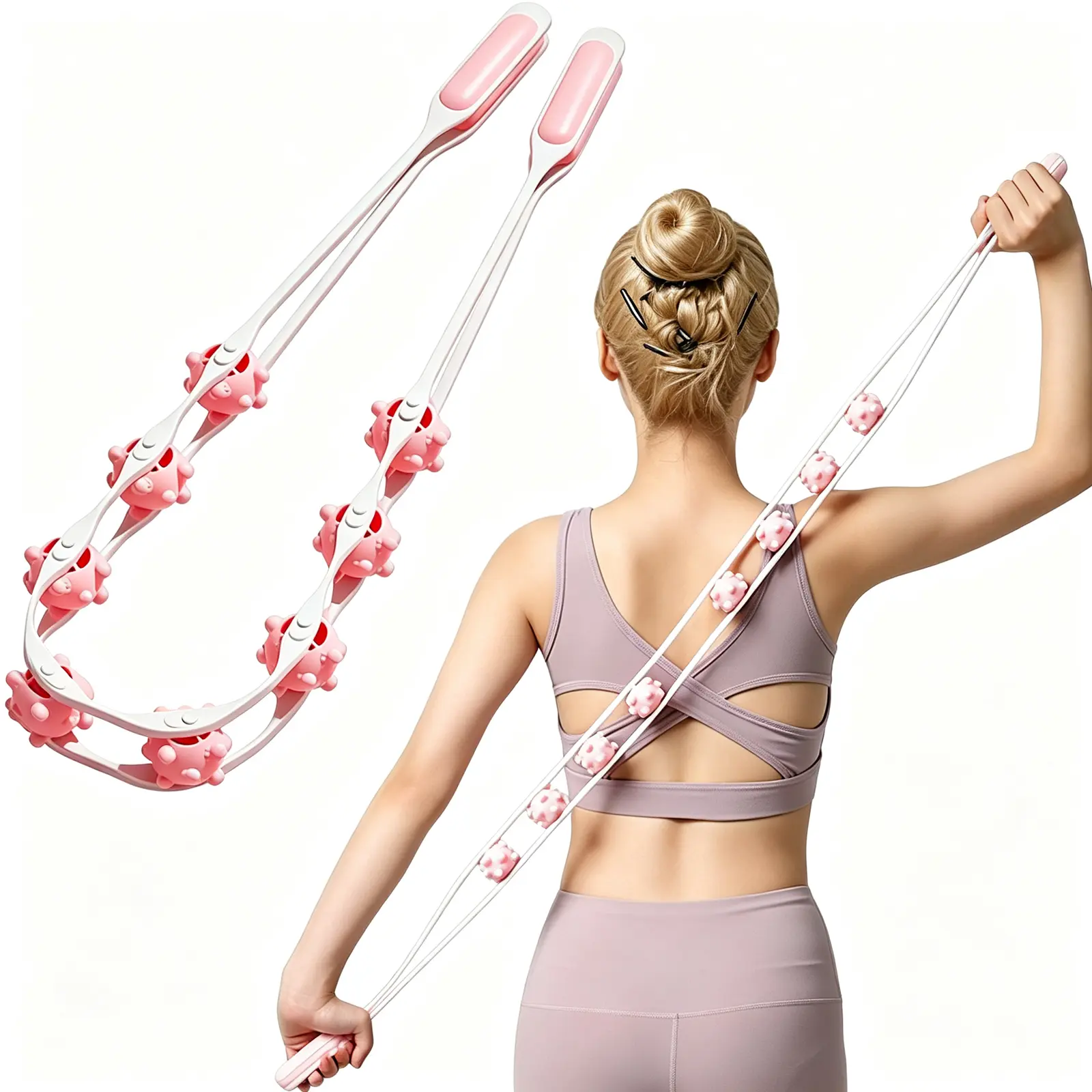 Manual Body Sculpting Roller,Back Massage Ball Roller, Portable Cellulite Massager,Fascia Roller Massage Roller for Back Neck Shoulder Waist Leg Muscle Exercise