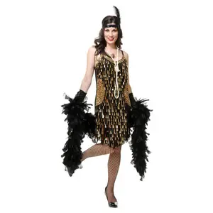 Tear Drop Mirror Sequin Trimmed Dress