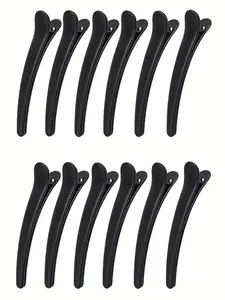 12PCS Matte Hair Clips, Sectioning Clips, 7.5cm/2.95in Retro Simple Glossy One-Step Hairpins, Makeup Fringe Clip Side Part Hair Pin No Trace Hair Accessories