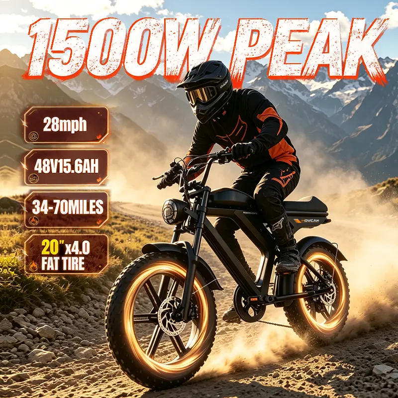 【SummerVibes】 Adult V30/V30 Max Ebikes - 1500W/2000W Peak Power, 28-32MPH Speed, Full Suspension, 48V 15.6Ah Removable Dual Battery, 70 Mi Range, 20" Fat Tires, 7-Speed, UL 2849 Certified Off-Road Hydraulic Disc Brakes, Mountain Biking, 20"X4", Carbon Ste