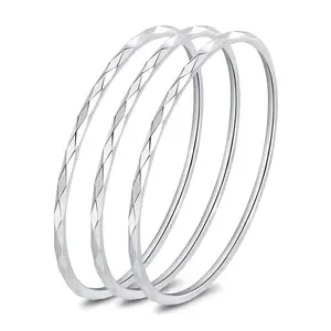 Silver Tone Multi Layer Bangles for Women, Stackable Cuff Set, Geometric Cut Textured Open Bracelet, Lightweight Minimalist Fashion Jewelry for Everyday Wear, Party, Wedding, Birthday Gifts