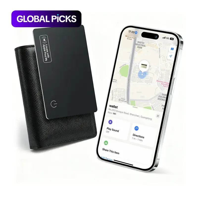 Wallet Tracker Card, Wireless-Charging Wallet Locator, Smart Tracker for Wallet (iOS Only), Wireless Positioning Tracker for Luggage, Phone, Passport and Other Items #GLOBAL PICKS