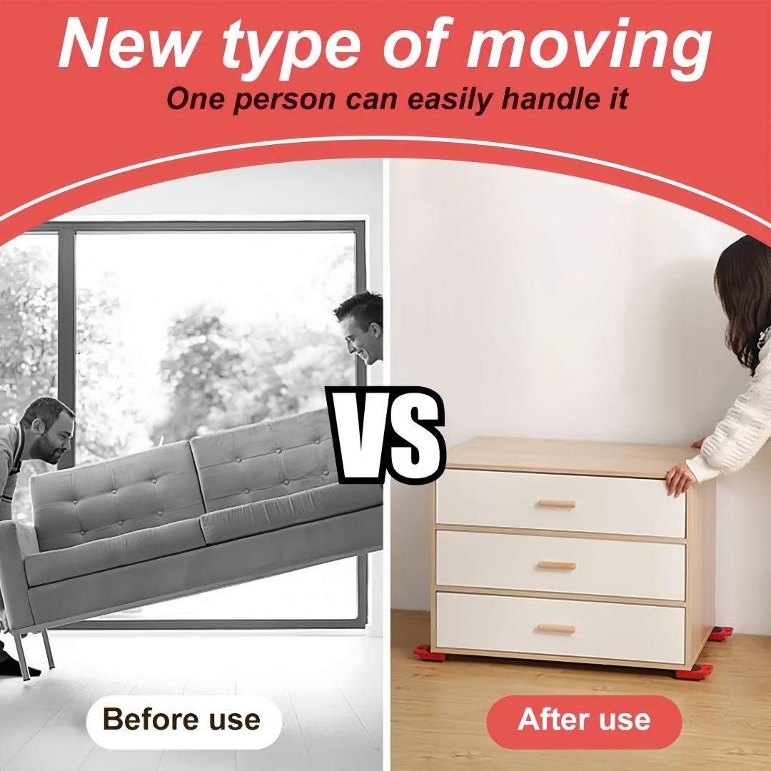 Heavy-Duty Furniture Mover Tool Set - Effortless Moving with Wheels, Sliders, and Rollers for Refrigerators, Wardrobes, and Sofas - Labor-Saving, Durable, and Easy-to-Use Solution for Home and Office Relocation