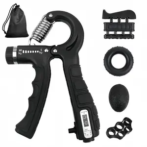 5-in-1 Adjustable Hand Grip Set - Forearm & Grip Strength Trainer with Finger Stretcher for Home Gym Workout, Ideal Christmas Fitness Gift