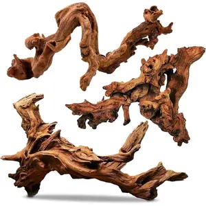 Natural Driftwood for Aquarium Decor Fish Tank Decorations Reptile Decor Driftwood Decor, 3 Pieces 7"-11" Assorted Driftwood Branch