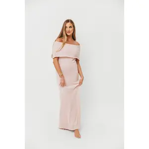 Brit Maxi Dress in Dusty Pink - Bump Friendly