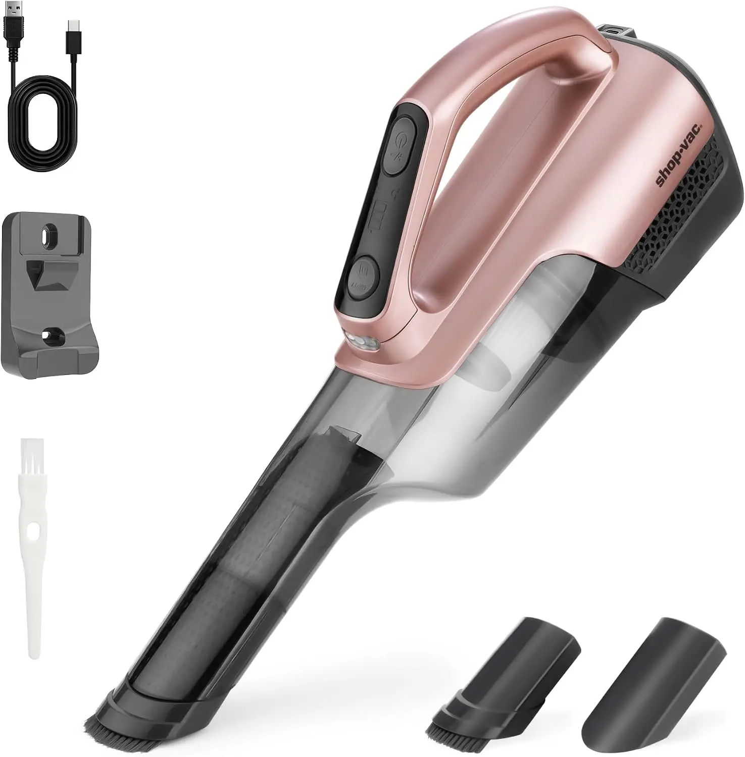 #summersale Shop-Vac S2 12V Handheld Vacuum Cordless, Dual-Speed Powerful Portable Car Vacuum Rechargeable, Wall-Mounted Lightweight Hand Vacuum for Home & Car, LED Light, HEPA Filter