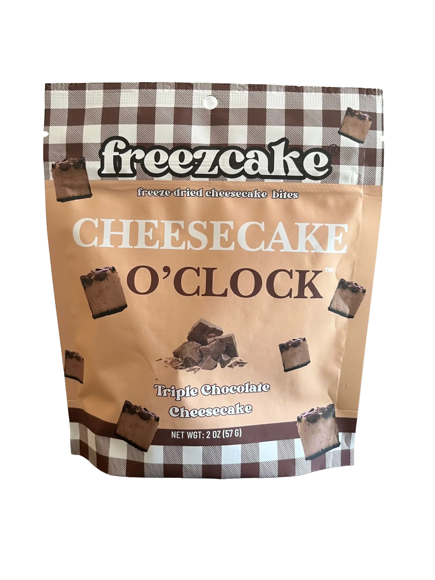 Freezcake Freeze-dried Cheesecake Bites - Triple Chocolate, 2 oz Wheat Sweet Snack Pack, Cupboard Shelf-stable Dessert Treats, Travel-ready, 24-Month Shelf Life, Ambient Snack Ideas