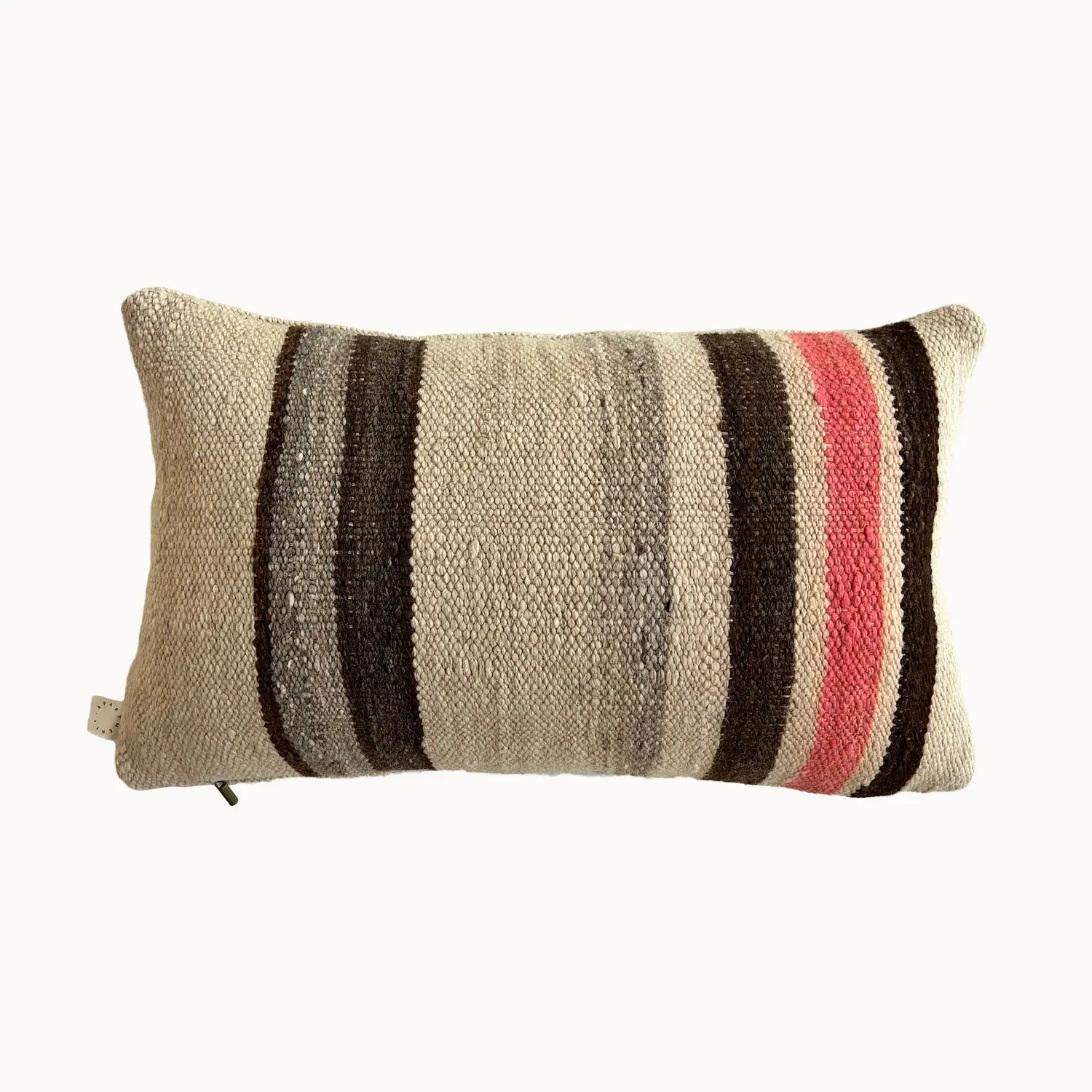 Hazel Handwoven Neutral Moroccan Lumbar Pillow