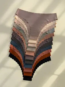 Women's Solid Scallop Trim Knicker, Casual Soft Comfy Panty with Fit and Fabric for Daily Wear, Multipack Underwear for All Seasons