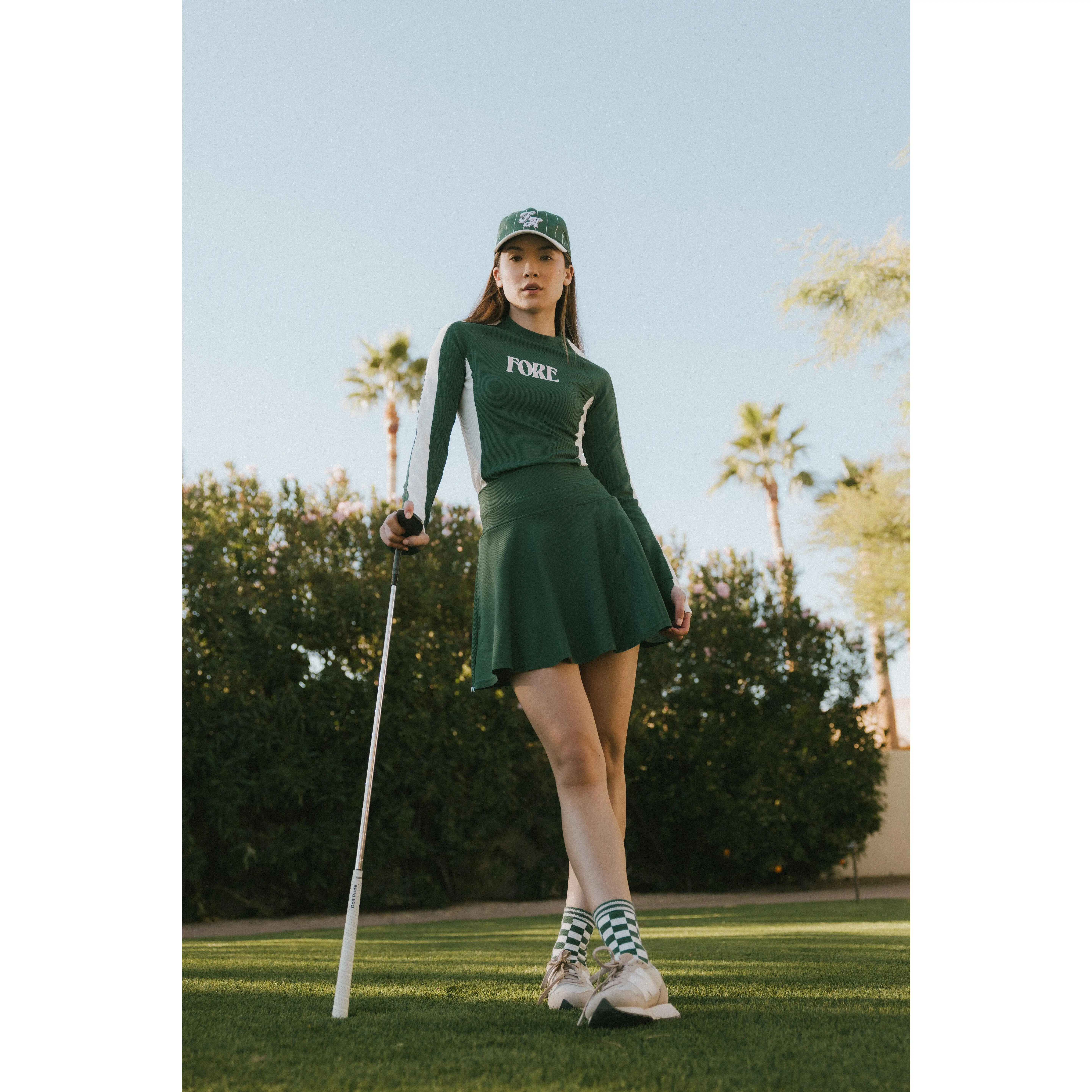 Jamie Long Sleeve - Green/White