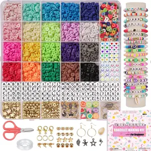 Angle Bracelet Making Kit for Beginner 5000Pcs Preppy Polymer Friendship Bracelet Making with Charms Kit for Jewelry Making DIY Arts and Crafts Birthday Gifts Toys for Kids Age 6-13