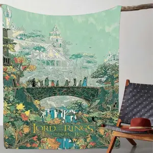 Lord Of The Rings Flannel Throw Middle Earth Landscape Ultra Soft Warm Fabric All Season Comfort Perfect For Sofa Bed nap Chair Decor Durable Machine Washable Long Lasting Quality blankets ultra-soft throw blanket