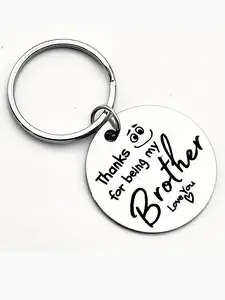 Stainless Steel Brother Keychain - "Thanks for Being My Brother" Design, Heartfelt Gift for Siblings, Unique and Fun Minimalist Accessory, Perfect for Birthdays, Holidays, and Parties, Brother Gift | Simple Brother Design | Durable Keychain, Siblings Gift