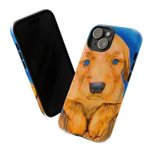 Cute Adorable Golden Puppy Phone Case, Tough Phone Cover, Fun Gift for Dog and Animal Lovers, Unique Phone Accessories