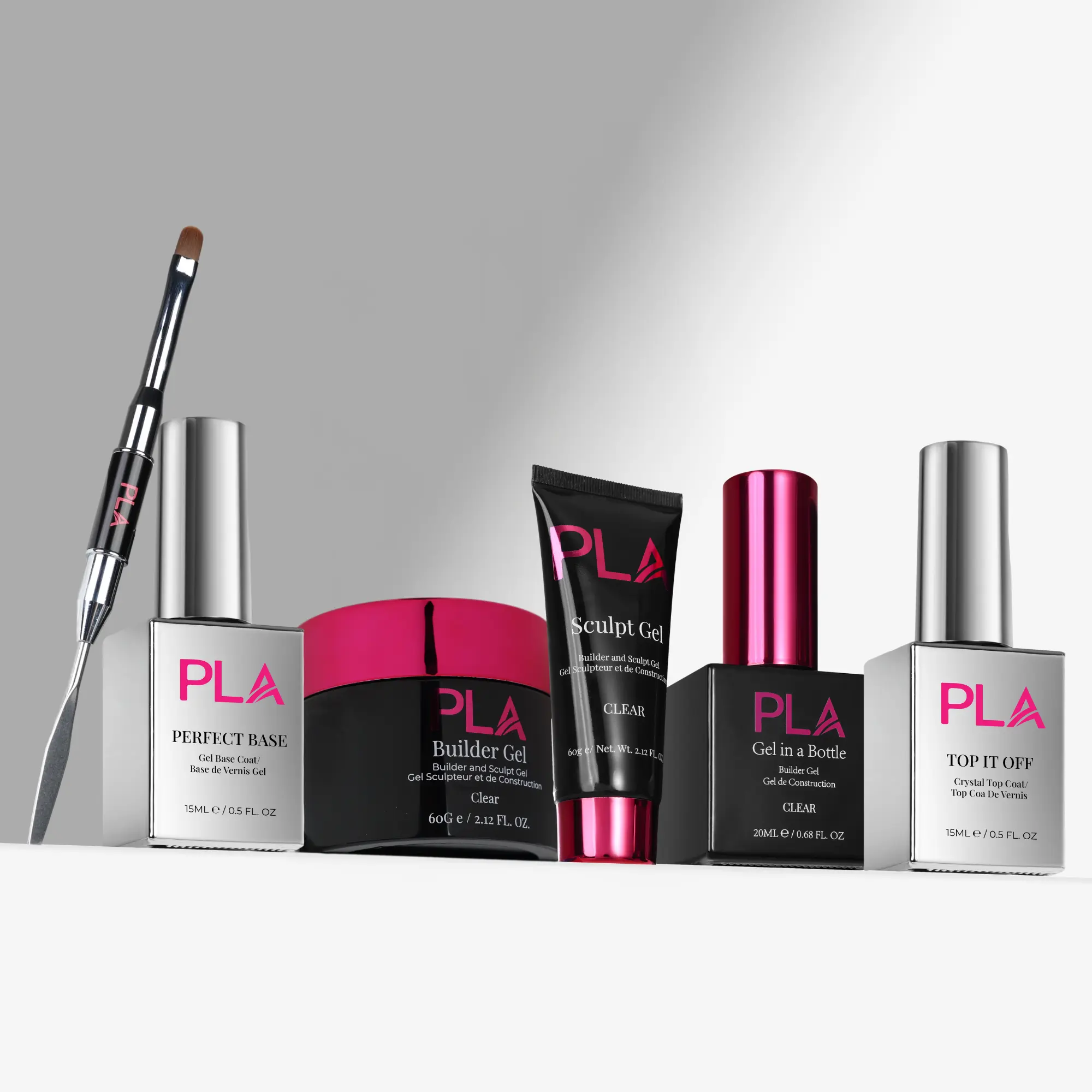 PLA Beauty Ultimate Gel Kit - Clear | Builder Gel, Sculpt Gel, Gel In A Bottle