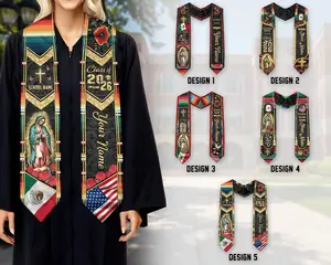 Custom Mexican Graduation Stole, Mexican Flag Graduation Sash 2026, Mexico Pattern Stole, Custom Name & School Sash Graduation Gift