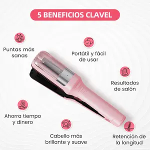 Clavel Portable Hair Straightener & Multifunctional Electric Split End Trimmer for All Hair Types Home Use Compact Travel Friendly Daily Care Tool