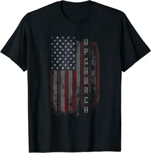 Upchurch Family American Flag T-Shirt - Wesleylewi Shop 85B0C4P9K11S