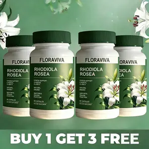 [BUY 1 GET 3 FREE] 4 BOTTLES of Rhodiola Rosea Extract for Stress, Energy & Focus - Natural Adaptogen [500mg]
