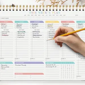 1pc Aesthetic A4 Weekly Pad, Undated Horizontal Layout with To-Do Lists, Daily Schedules, Notes & Habit Tracker, Perfect for Study Planning, Work Productivity, Minimalist Office & School Supplies, Academic Planner