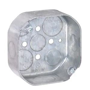212 MAIN Compact Steel Octagon Junction Box, 14 Cubic Inch, Wall Mount for Ceiling Fans, Lighting Fixtures & Convenience Outlets