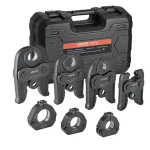VEVOR 7PCS MegaPress Pressing Kit 1/2 to 2 - 3PCS Press Jaws, 3PCS Press Rings, 1PCS Actuator for MegaPress Carbon Steel Pipes, Compatible with Standard Press Tools - with Case
