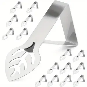 16 Pcs Stainless Steel Tablecloth Clip, Graphic Tablecloth Clip, Cute Graphics, High Elasticity Mobile Fixation, Tablecloth Clip, Stainless Steel, Leaf Table Clip, Adjustable Tablecloth Clip, Non-slip Picnic Table Clip, Suitable for Dining Table summervib