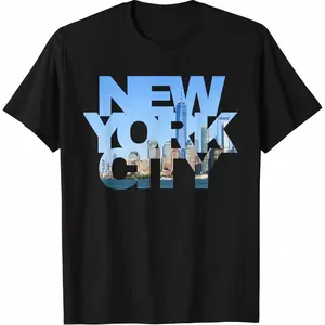 Men's New York City skyline Graphic T-Shirt - Short Sleeve Crew Neck Regular Fit Casual Wear | Soft & Breathable Fabric, Durable Print, Everyday Comfort, Machine Washable
