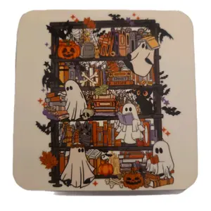 Ghost Bookcase Coasters