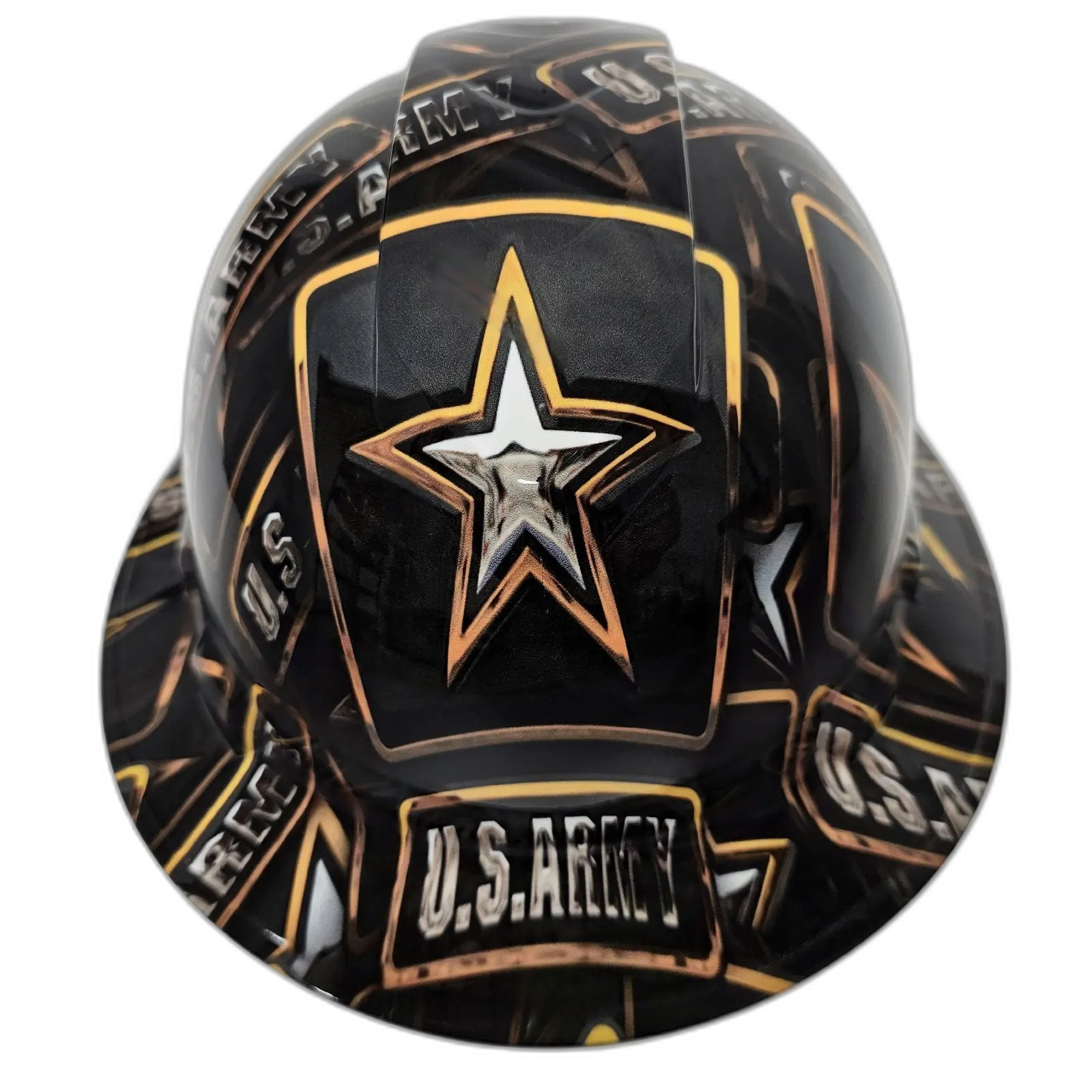 Army Star Badges Gold - Custom Hydro Dipped Full Brim Hard Hat