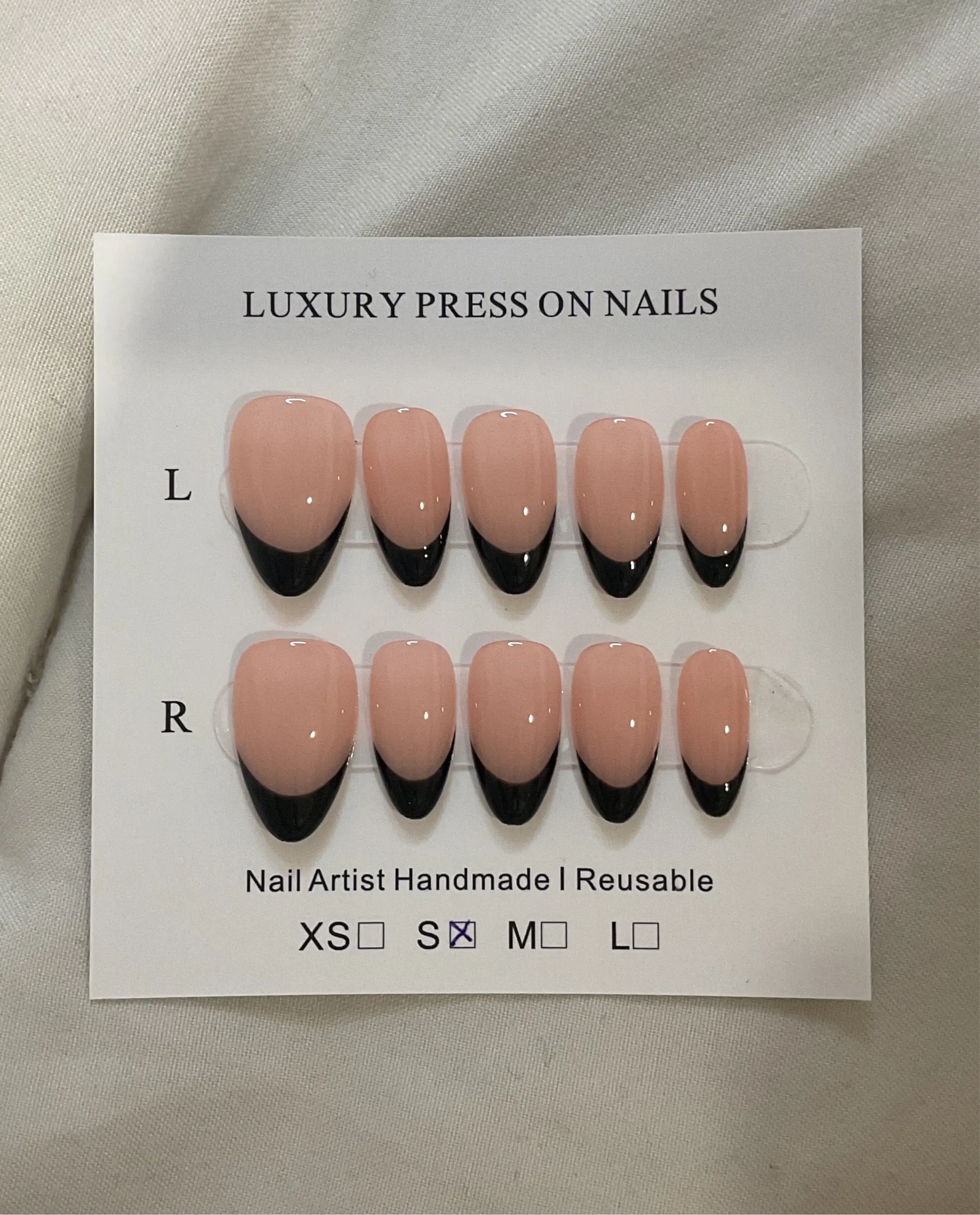 Simple French Tips Handmade Press On Nails Nail Artist Handmade, Nail Inspo