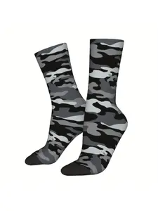 Urban Black Camo Socks, Cool Military Streetwear Style, Hip Hop Skater Gift