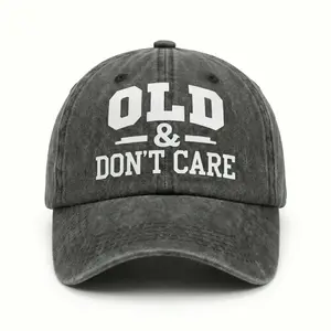 Old And Don't Care Vintage Washed Cap, Unisex Adjustable Streetwear Hat - gen10113