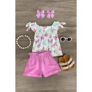 Mint & Lavender Butterfly Short Set