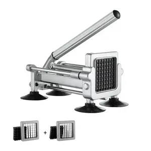 【Summervibes】VEVOR French Fry Cutter,  Potato Slicer with 1/2-Inch and 3/8-Inch Stainless Steel Blades, Manual Potato Cutter Chopper with Suction Cups, Great for Potato, French Fries, Cucumber, Vegetables, Carrot