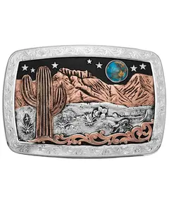 Montana Silversmiths Women's Women'S Desert Moon Turquoise Cactus Buckle - 42110