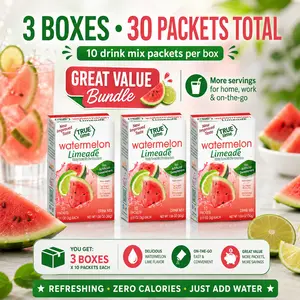 True Lime Watermelon Fruit Juice Drink, 10-Count Pack (3 Total Packs), Drinks
