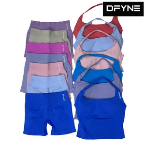 DFYNE Built-In Bra Workout Tank – Seamless High Stretch Sleeveless Gym Top for Women
