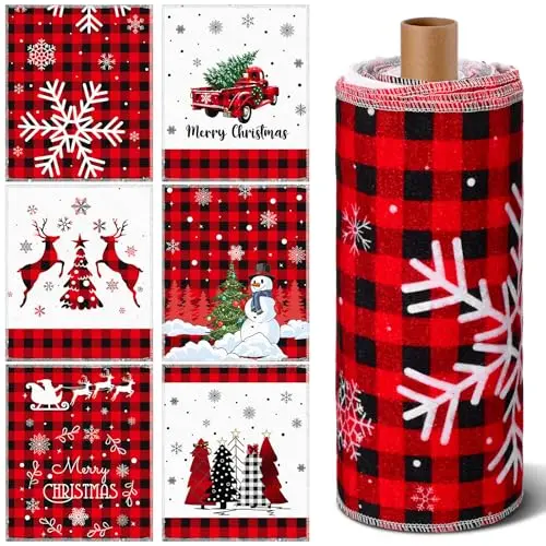 36 Pcs Christmas Reusable Paper Towels Xmas Unpaper Towels Cotton Paperless Towels for Eco-Friendly Sustainable Living Zero Waste Kitchen Cleaning Cloths Housewarming Gift