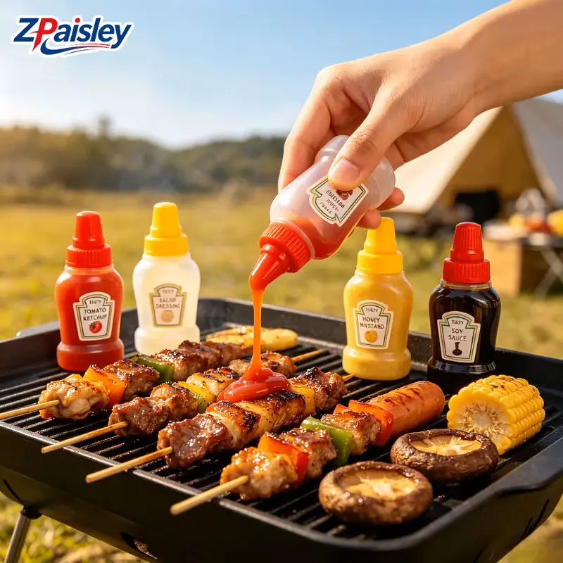 4Pcs Mini Condiment Squeeze Bottles, Leakproof Portable Mini Ketchup Sauce Containers, Reusable Salad Dressing Dispenser For Bento Box, Kids Lunch, Camping BBQ