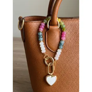 Colorful Beaded Heart Locket Bag Charm