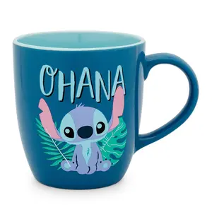 Disney Lilo & Stitch "Ohana" Hawaiian Palm Ceramic Mug | Holds 18 Ounces