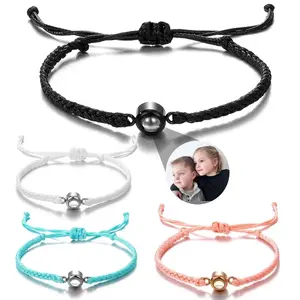 UURiel Customized Photo Bracelet Fashion Braided Bracelet Couple Anniversary Gift