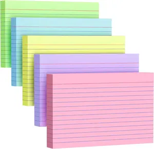 200 Count Index Cards 4x6 Inch, Colored Flash Card (40 Sheets Each), Note Taking for Students, Teachers, Professionals, Study Note Cards for Office Home School