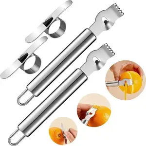 Peeling Tool Lemon Zest Peeler Portable Kitchen Gadgets Stainless Steel Orange Peeler Bar Accessories