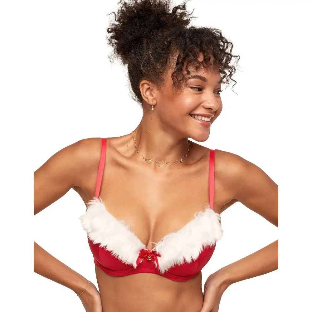 Adore Me Women's Claussa Push-Up Demi Bra, Microfiber Underwire Garment with an Adjustable Strap and Matching Bikini Panty Option