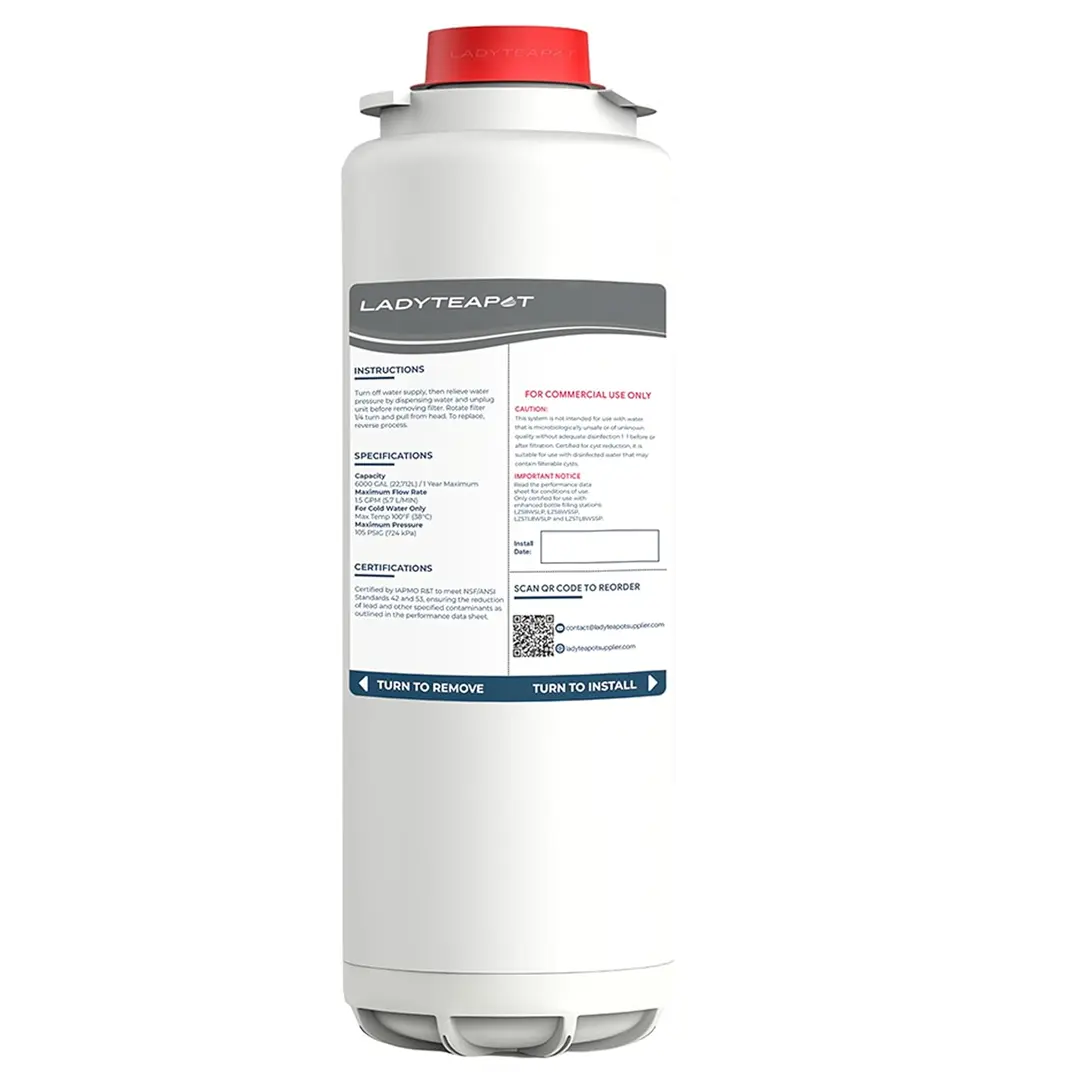 LADYTEAPOT Water Filter Replacement Compatible With Elkay 51600C EWF6000 Bottle Filling Stations, 6000 Gallons/12 Months (No Chip)